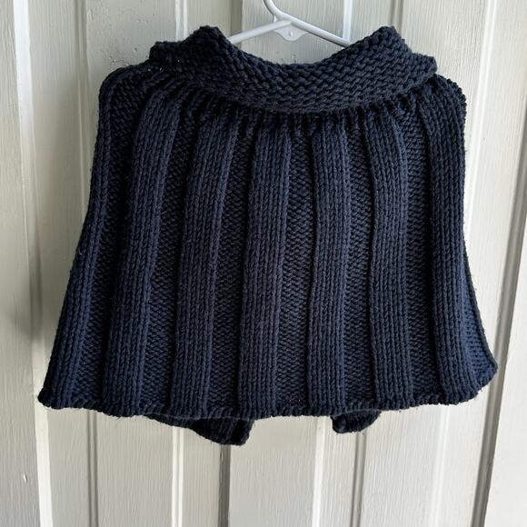 United Colors of Benetton Sweater Cape Navy Blue 3-4 Yrs Wool Blend NWT - Picture 10 of 10